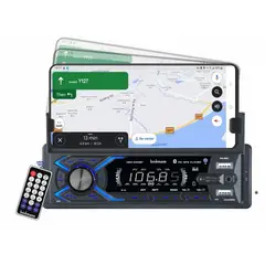 BOWMANN - Autoradio Bluetooth USB AUX SD Soporte de Celular 7 Colores