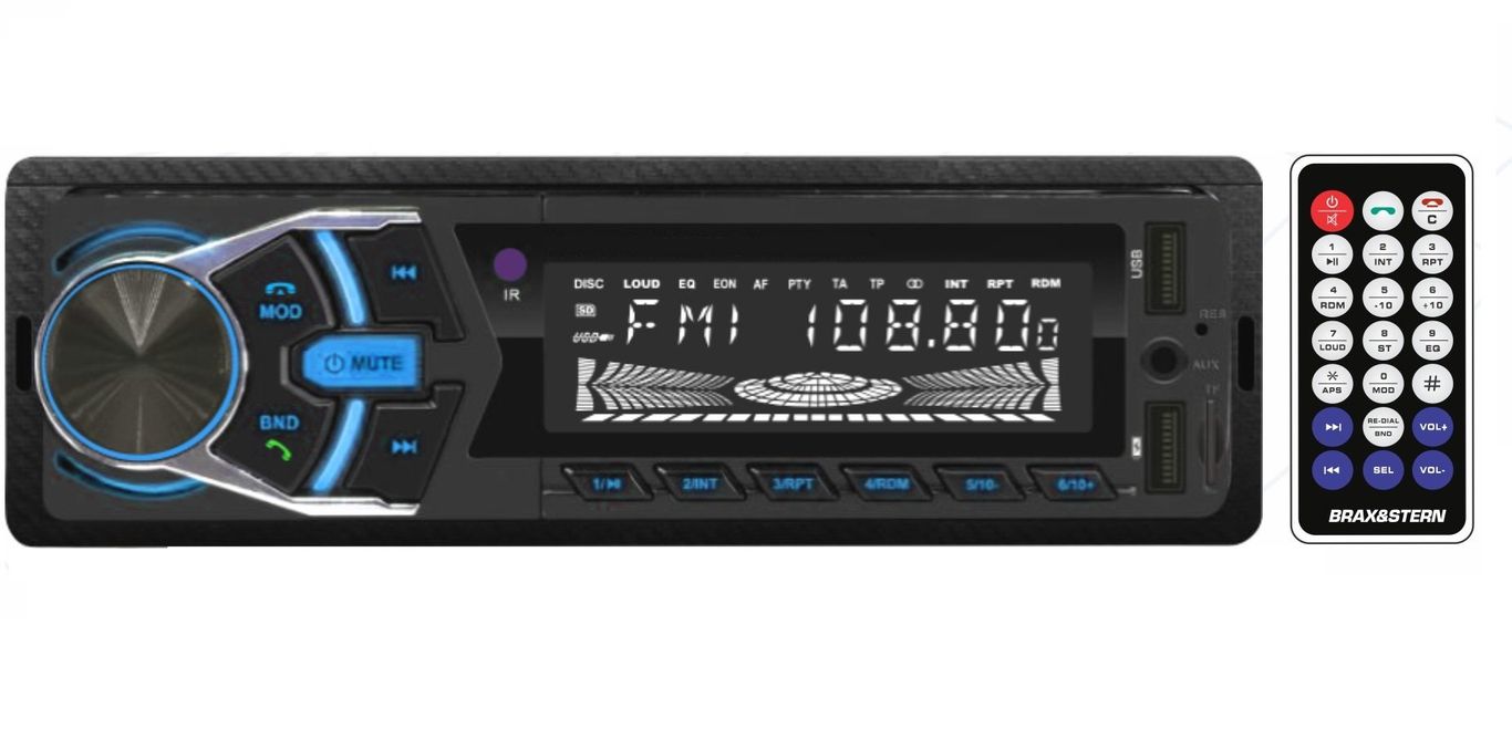 AUTORADIO 1 DIN BRAX&STERN BLUETOOTH FM MP3 USB CM-1203MA