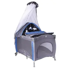 EBABY - Cuna Corral Aluminio NOA 780 Con Tul - Azul