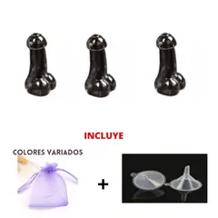 GENERICO - Pack de 3 Copas de Vidrio Pennys Divertidas Pennnys para Fiestas Negro