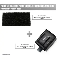 GENERICO - Pack de Filtros: 01 Primer Filtro + 01 Filtro Hepa-Concentrador OLIVE