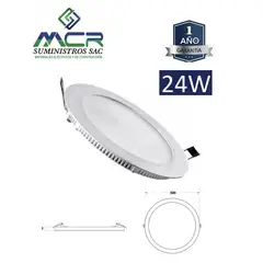 GENERICO - Downlight para empotrar 24W luminaria Luz calida 3000K IP20 LED
