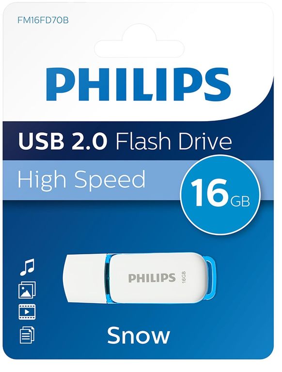 Memoria USB 16 Gb 2.0 Flash Drive High Speed -Snow