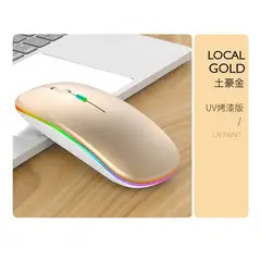 GENERICO - Mouse Bluetooth Dual para Celulares Tablets Ipad PC Laptops - Dorado
