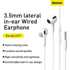 BASEUS - Audifonos H17 Jack 35mm C Microfono Para Xiaomi Samsung Android Apple