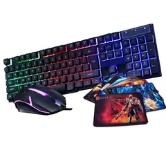 GENERICO - Combo gamer económico 3 en 1 mouse led + teclado retroiluminado + pad