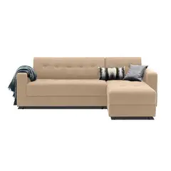 GENERICO - Sofá Seccional Dinamarca color beige + 4 cojines decorativos