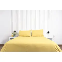 COBITEX HOME - Juego de sábanas Lisas Amarillo 1 plz Cobitex 100% algodón.