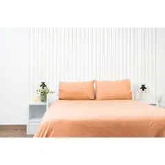 COBITEX HOME - Juego de sábanas Lisas Melón 2 plz Cobitex 100% algodón.