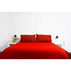COBITEX HOME - Juego de sábanas Lisas Rojo 2 plz Cobitex 100% algodón