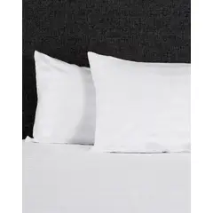 COBITEX HOME - Juego de sábanas Lisas Blanco satinado 300h Queen Cobitex 100 algodón