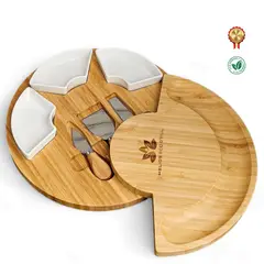 GENERICO - Tabla grande redonda para Quesos Charcutería con sistema giratorio