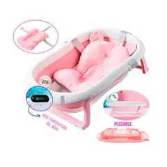 GENERICO - Tina Bañera Plegable y Portátil para Bebe Rosado
