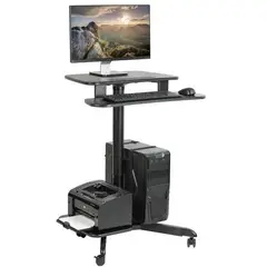 GENERICO - MONTECH - Escritorio Mesa De Trabajo Móvil para Monitor Teclado Impresora y CPU