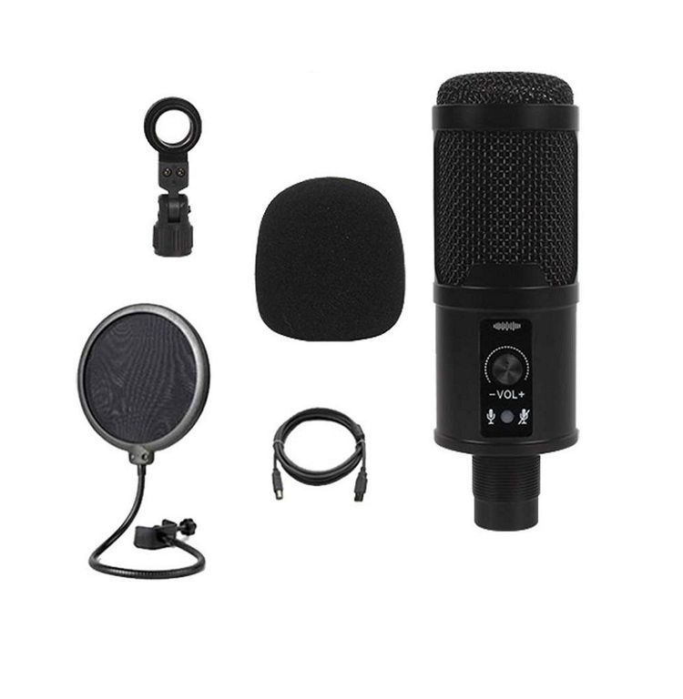 Micrófono Condensador USB BM-65 StreamingEstudio Soporte de Brazo