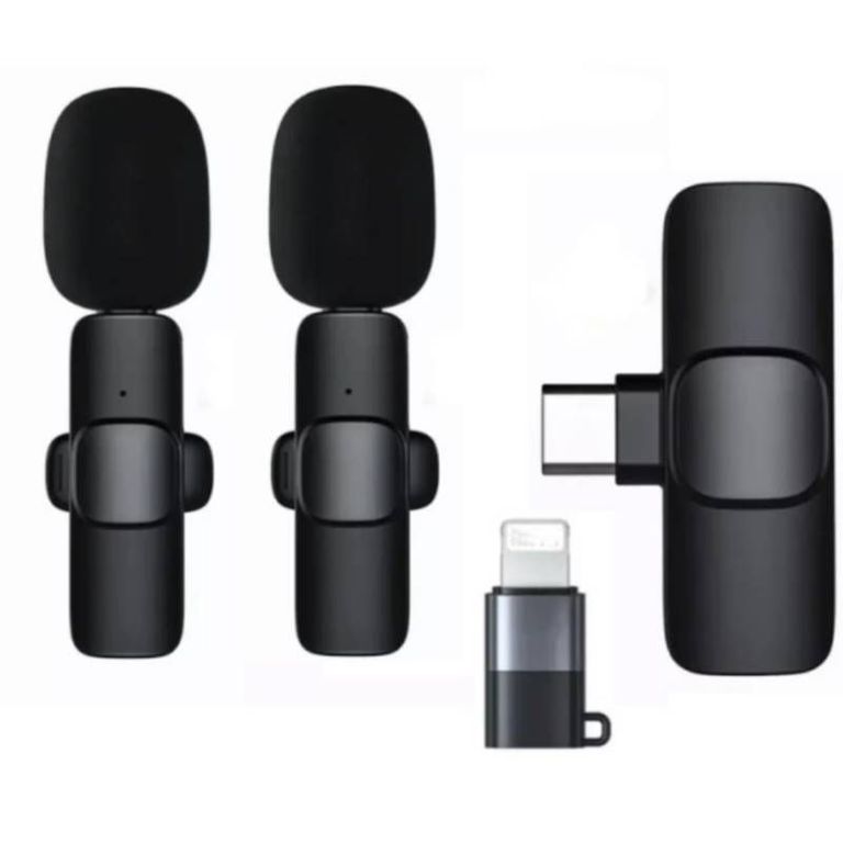 Micrófono inalámbrico hasta 20 m puerto tipo C con adaptador - Negro
