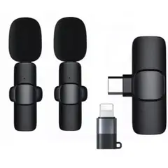 GENERICO - Micrófono inalámbrico hasta 20 m puerto tipo C con adaptador - Negro
