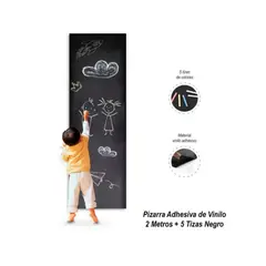 GENERICO - Pizarra Adhesiva Negra De Vinilo 45cmx2mts 5 tizas