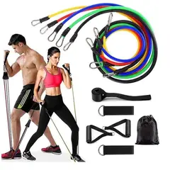 GLUTINO - Bandas de resistencia con asas juego de 11 piezas