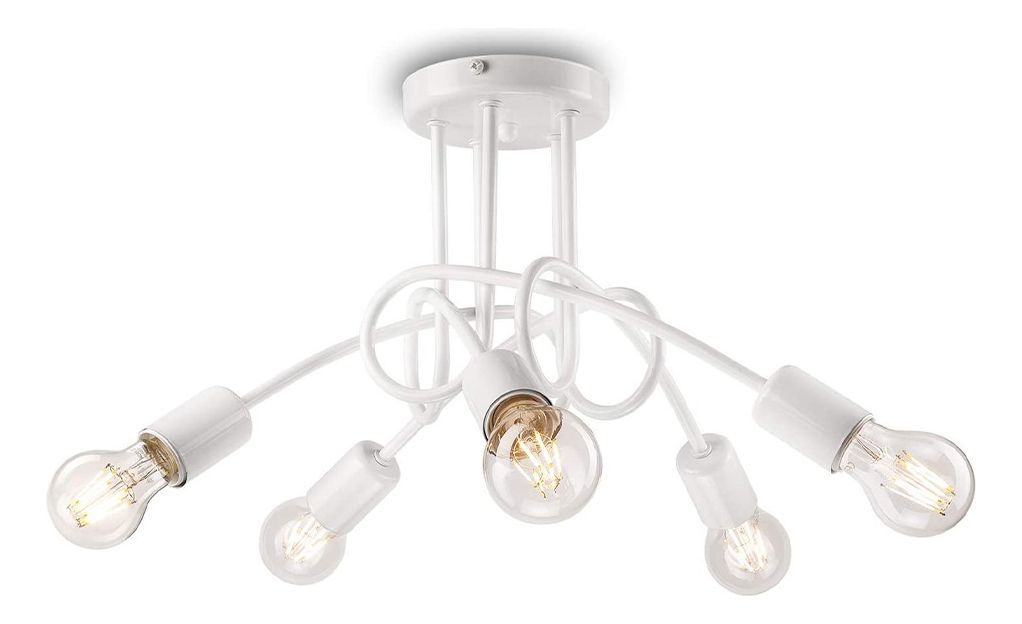 Lampara techo Vintage DIY de 5 Lámparas iluminacion Blanco