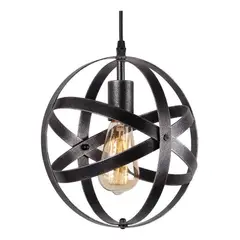 HOME NEAT - Lámpara Colgante Esfera Vintage Industrial E27 Ø20cm Negro