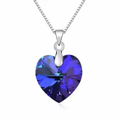 GENERICO - Collar Corazón Cristal Plata