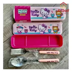 GENERICO - Mini set de cubiertos kawaii Tenedor Cuchara Color Rosa