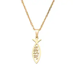 GENERICO - Collar cristiano Jesús pez dorado