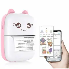 GENERICO - Impresora Portatil Kawai Mini de Gatito Recargable con Bluetooth