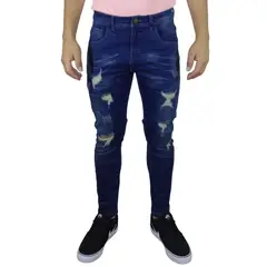 GENERICO - Pantalón Jean Moda Comfort Para Hombre - Azul