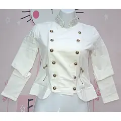 GENERICO - Chaqueta Color HUESO CON BOTONES DORADOS Talla S Dealcoba