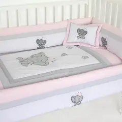 BABY MERINOS - Set de Cuna y 4 protectores - Prestige - Elefante puro amor