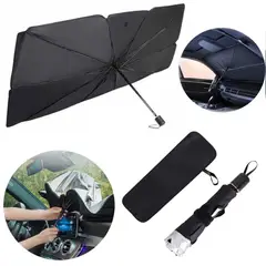 GENERICO - Parasol interior parabrisas auto tipo sombrilla plegable proteccion UV