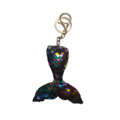GENERICO - Llavero con Lentejuelas de Sirena Multicolor