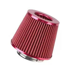 GENERICO - FILTRO DE AIRE UNIVERSAL " ROJO " 7.6 CM - 3" PULGADAS
