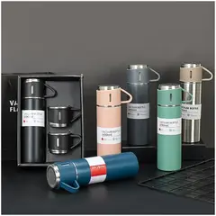 INSPIRA - Termo con tazas regalo color aleatorio Set x 4 pz