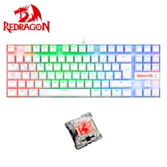 REDRAGON - K552W-RGB Teclado KUMARA WHITE Red Switch Español