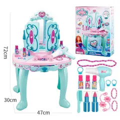 GENERICO - Juego de Tocador Maquillaje con Luces LED y Sonido 2Puertas