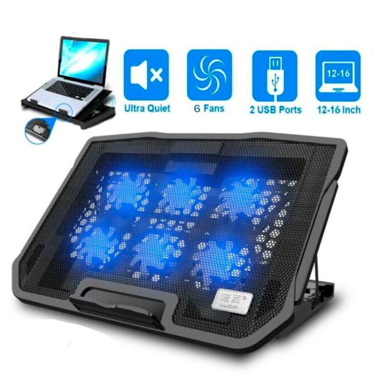 Cooler para Laptop Notebook de 6 Ventiladores Cybercool Ajustable