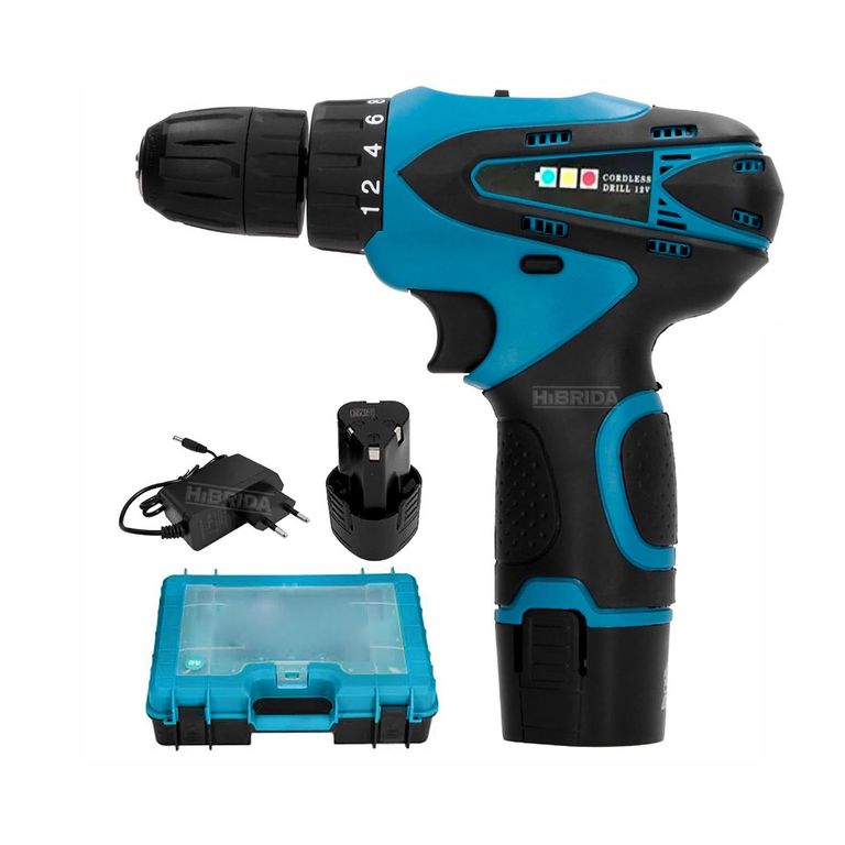 TALADRO ATORNILLADOR INALAMBRICO 12V BATERIA DESTORNILLADOR MADERA METAL