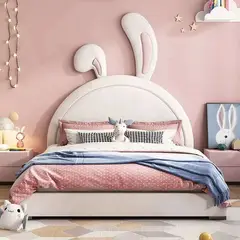 GENERICO - Cama Infantil Orejas 2 Plazas Blanco La Industria
