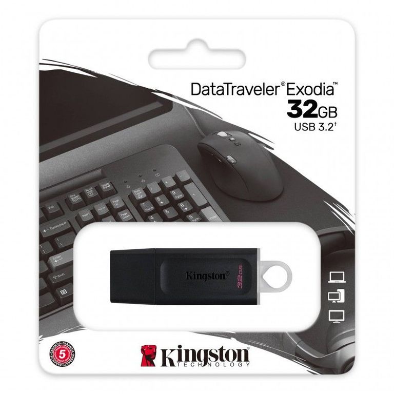 Memoria USB 32GB EXODIA 3.2 DataTraveler -Negro