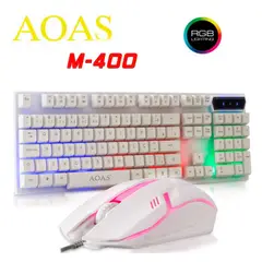 GENERICO - Teclado y Mouse RGB Kit Gamer Iluminación Led Para Gaming