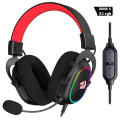 REDRAGON - Audífonos Gamer Gamer Zeus X H510-RGB negro con luz RGB LED