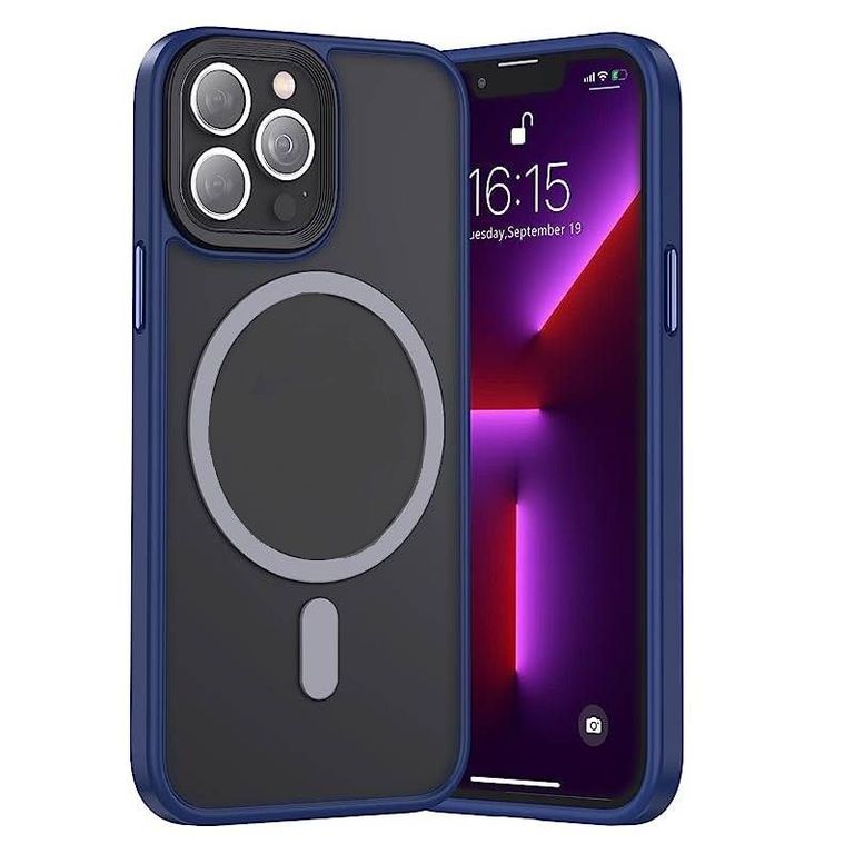 O Funda BENKS Magnetic Mate iPhone 14 Pro - Azul