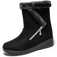 BLWOENS - Botas de Gamuza con Cremallera Estilo Invierno para Mujer
