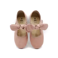 MAK SHOES - Zapatos de Niña con Adorno de Lazo anudado en ante Tallas 19-30