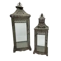 FLORIPA - Farol De Metal Set Con 2 Unidades Hl1106 FLORIPASTORE