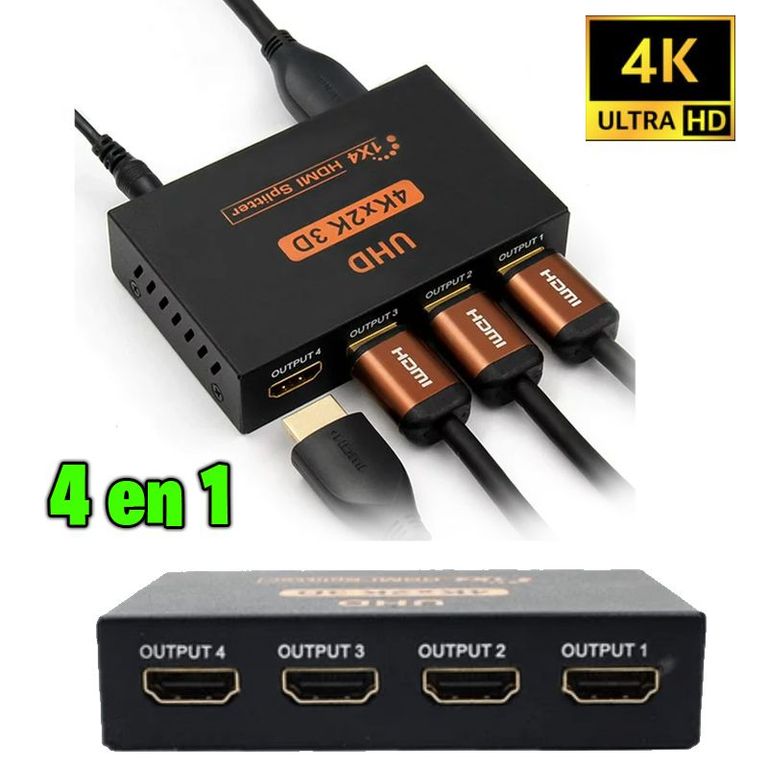 Splitter Hdmi 1x4 4k 2k 1080p Hd 4 Pantallas