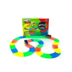 GENERICO - Pista Flexible Variety Tracks 220 Piezas Auto X2 Luz Led